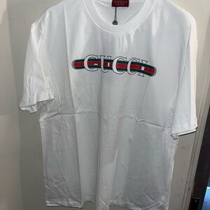 Gucci White Tee with Iconic Logo